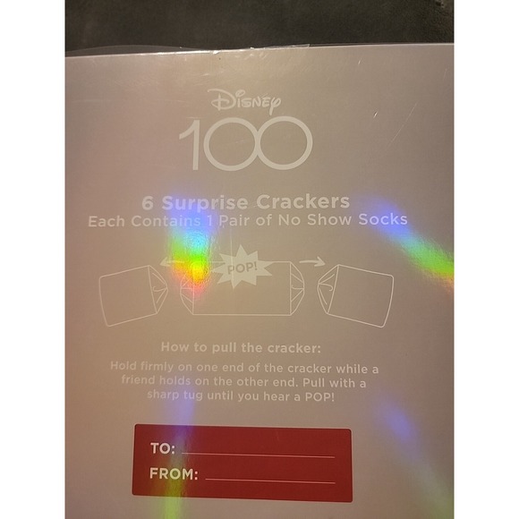 Disney‎ 100th Anniversary 6 Surprise Crackers Gift Set No Show Socks NIB - Picture 8 of 8